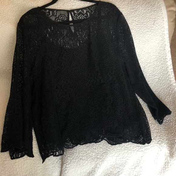 Black 2 piece Lace Top with Camisole (XXL) - Picture 4 of 4